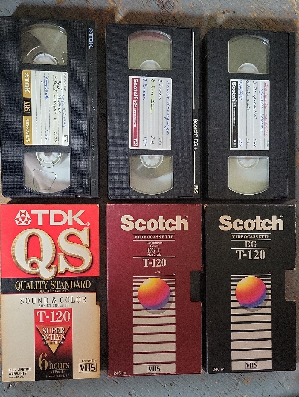Prerecorded 80s & 90s Action Films TDK & Scotch VHS T-120 Cassettes